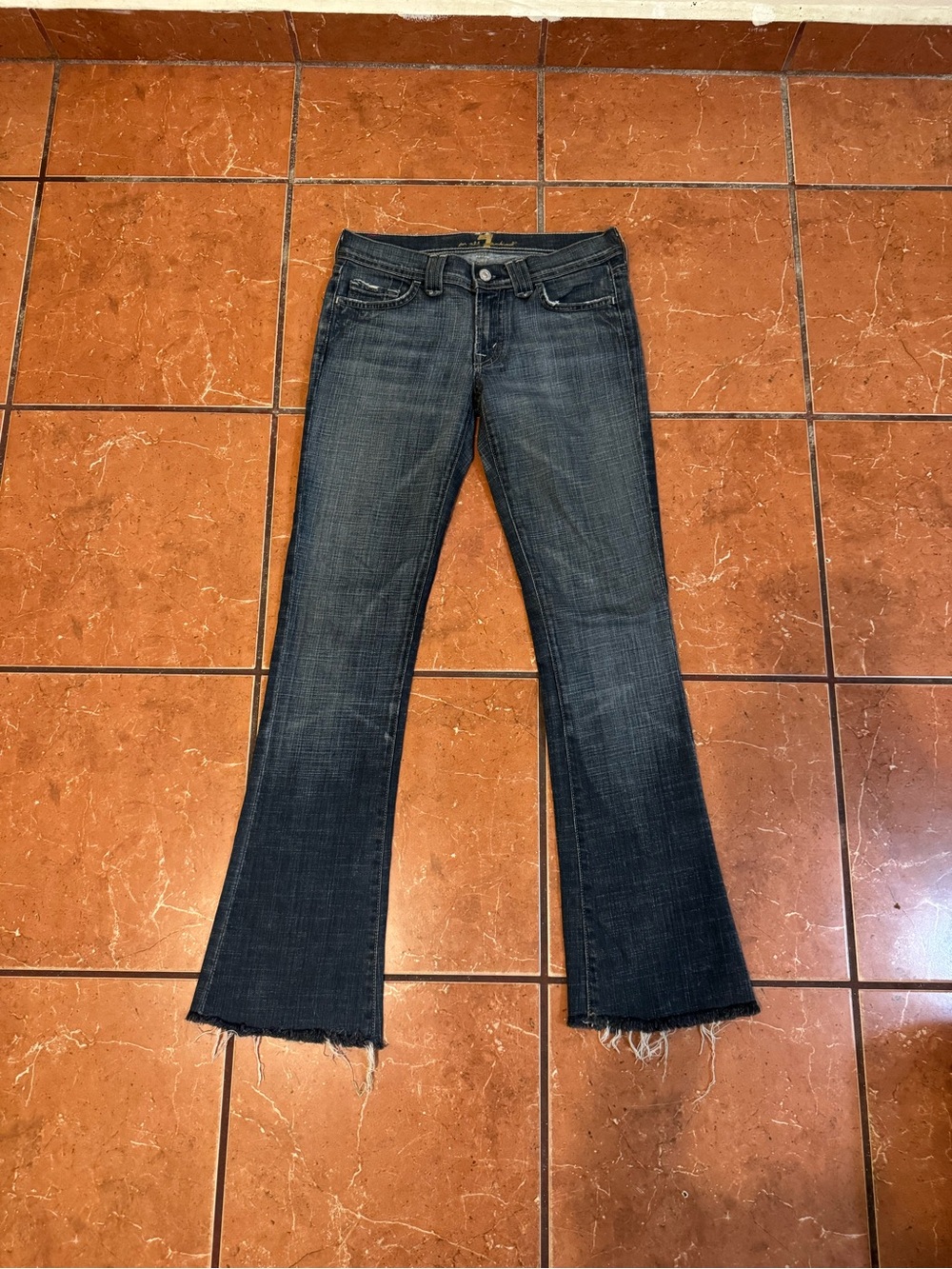 7 For All Mankind Women’s Dark Indigo Bootcut Jeans - Picture 3 of 11